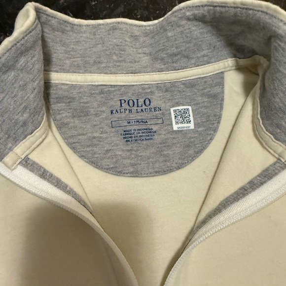 Polo by Ralph Lauren Men’s Cream Quarter-Zip Sweater - Picture 2 of 4